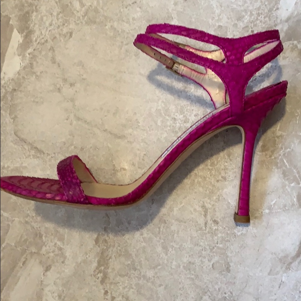Jimmy Choo pink snakeskin heels